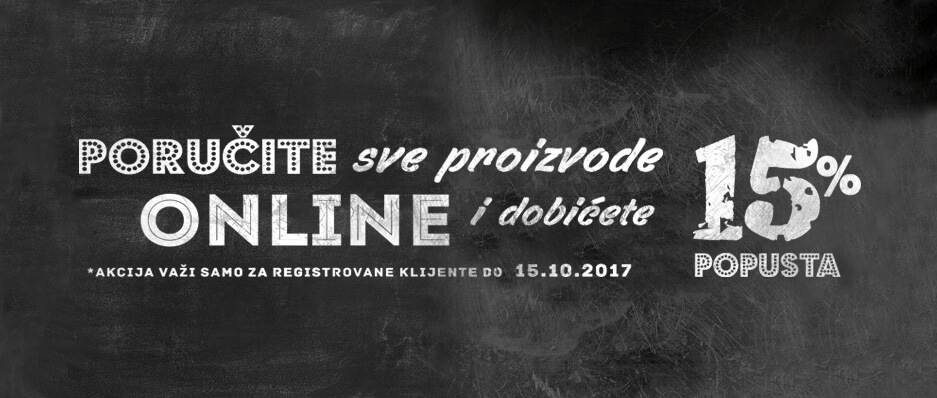 Poručite sve proizvode online i dobićete 15% popusta