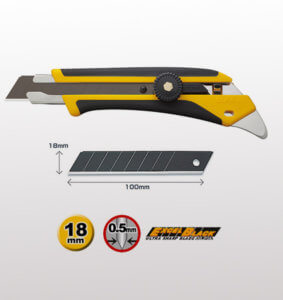 OLFA L-5/5BB Fiberglass-reinforced ratchet-lock utility knife
